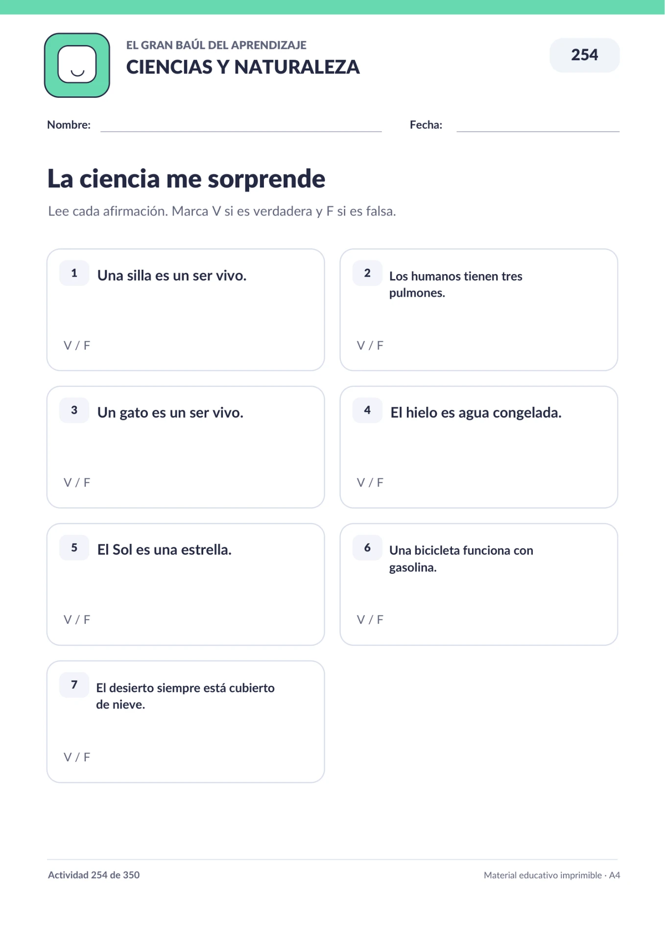Página de ejemplo de Ciencias